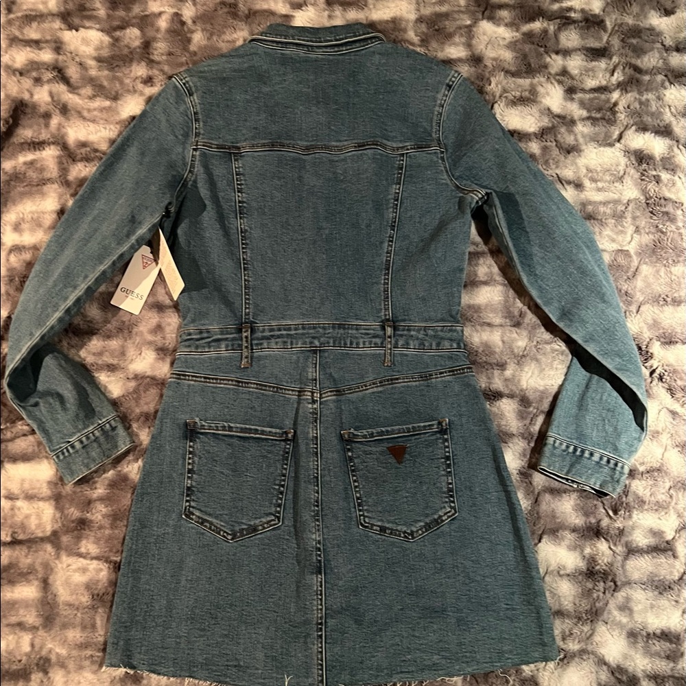 NWT Guess Blue space wash long sleeve denium dress sz SM - Picture 10 of 13